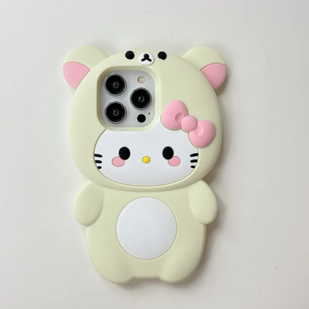 Funny Rilakkuma Bear Hello Kitty Soft Silicone Phone Case