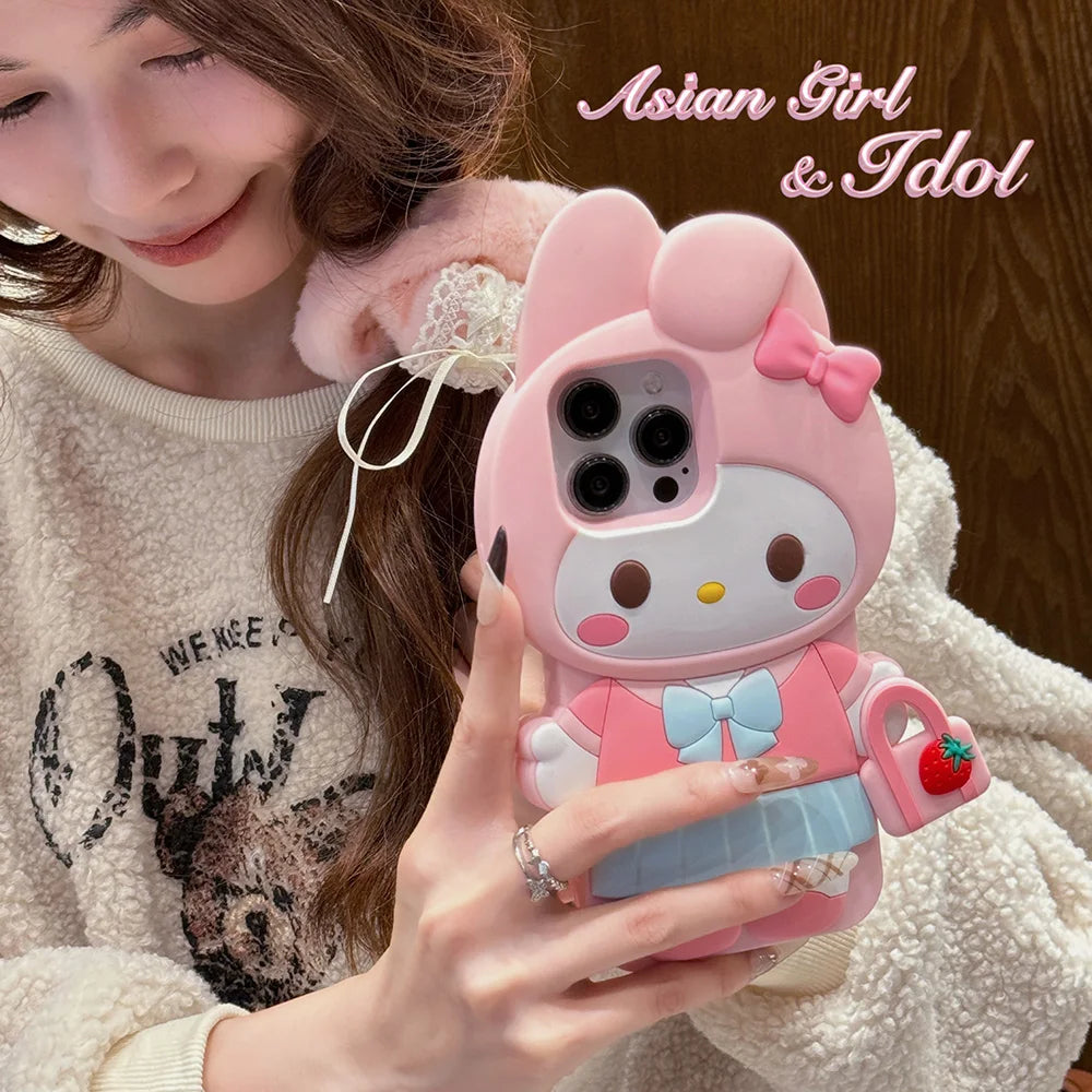 Kawaii 3D Cartoon My Melody Case Soft Silicone Phone Case