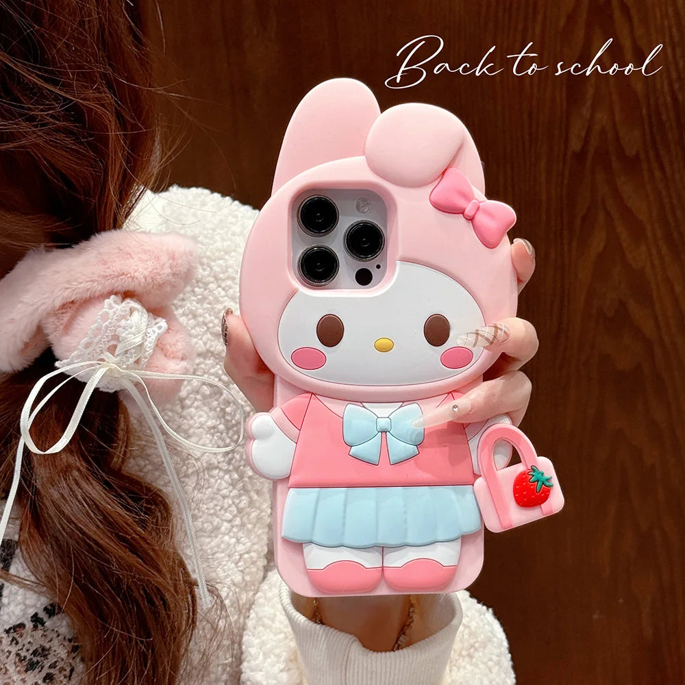Kawaii 3D Cartoon My Melody Case Soft Silicone Phone Case