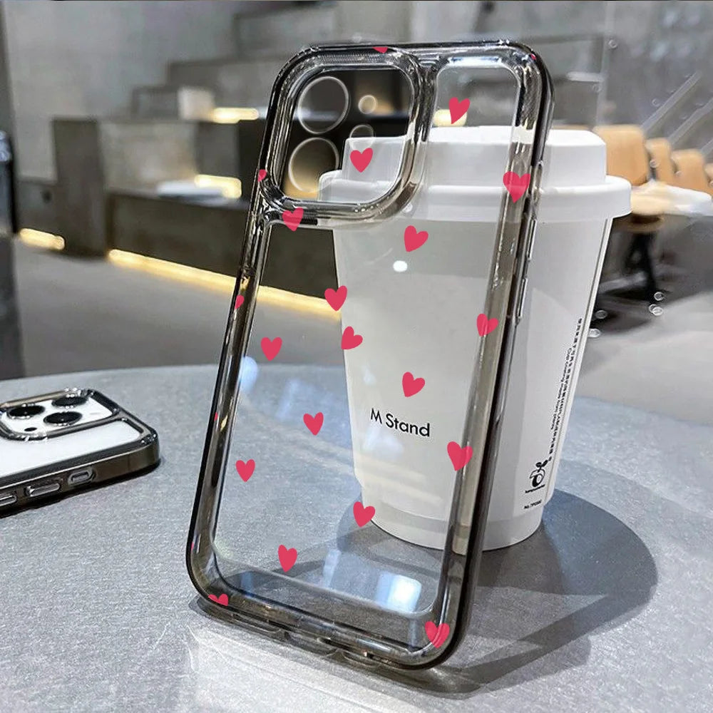 Love Heart Transparent Phone Case
