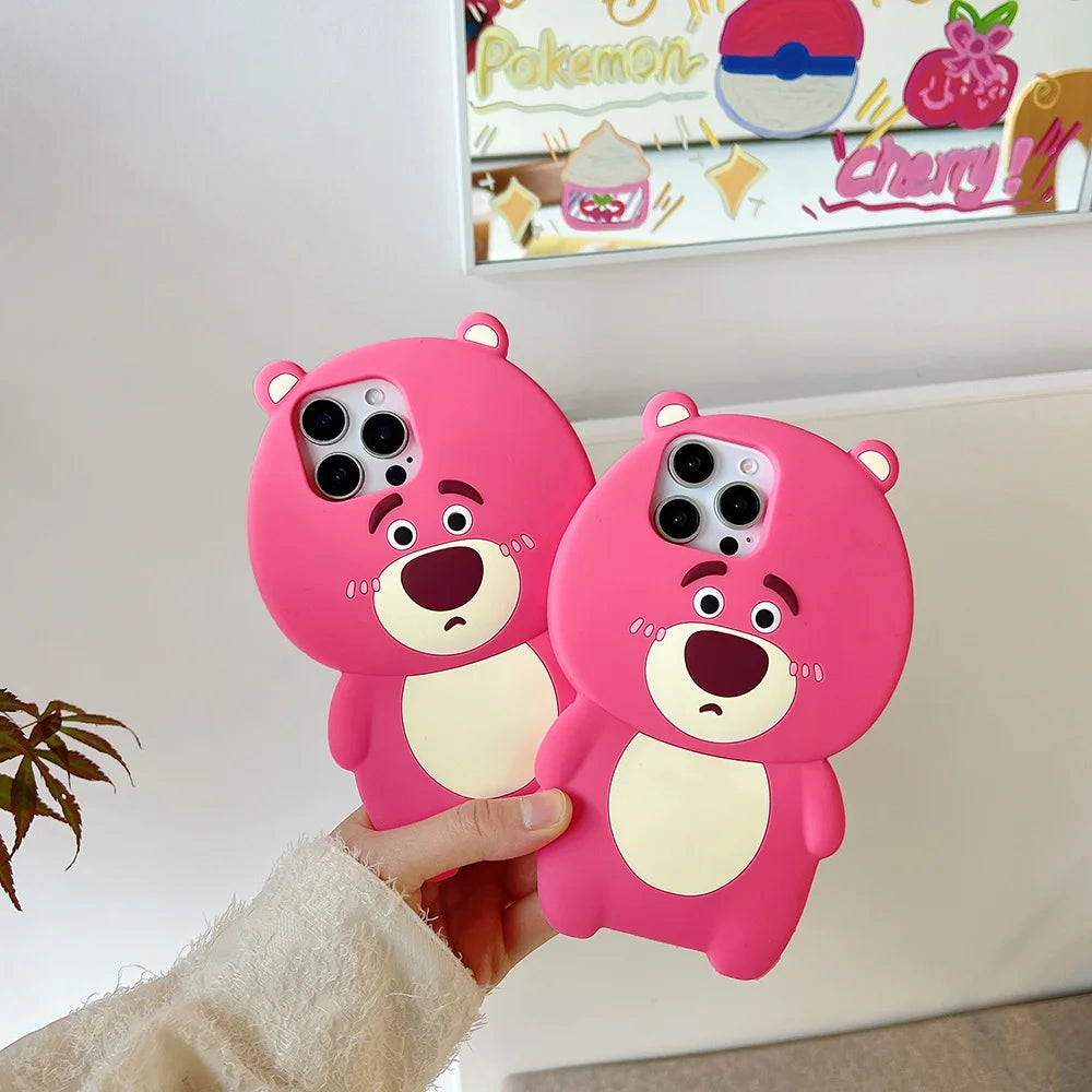 CuteLotso Strawberry Bear Soft Silicone Phone Case