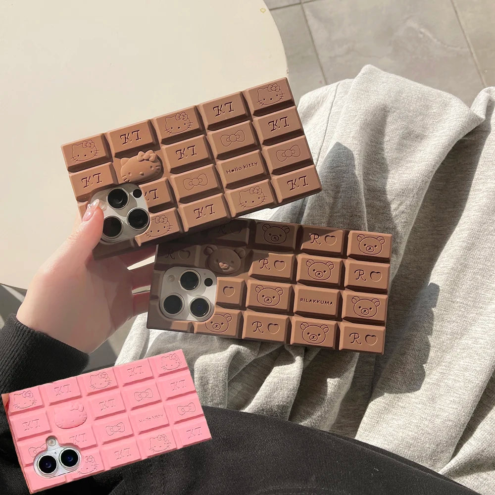 Cute Cartoon Hello Kitty Bear Chocolate Phone Case