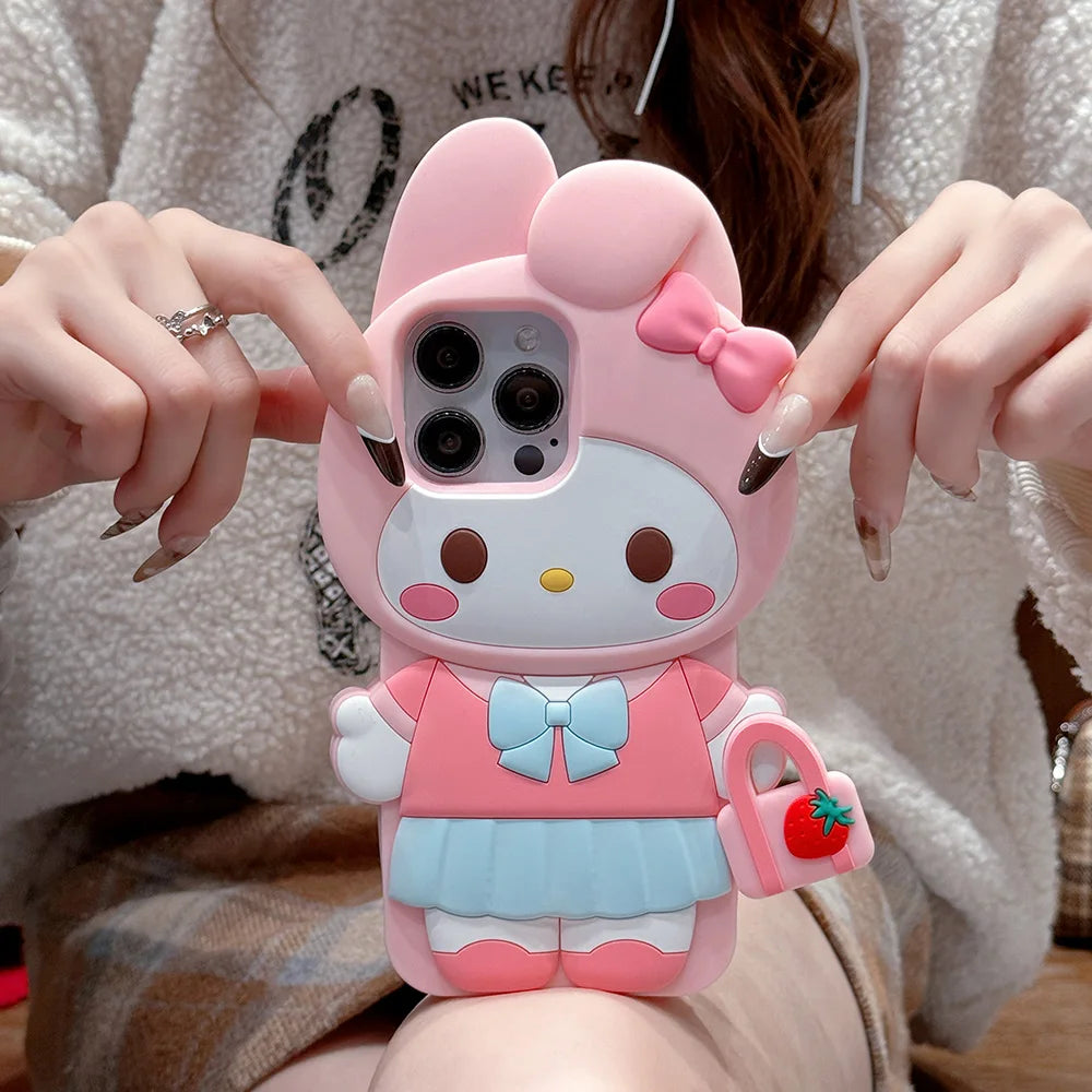 Kawaii 3D Cartoon My Melody Case Soft Silicone Phone Case