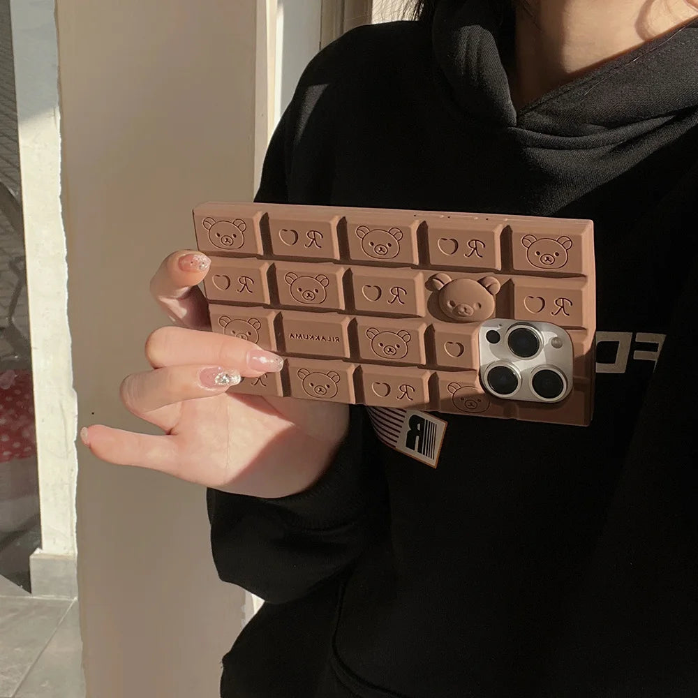 Cute Cartoon Hello Kitty Bear Chocolate Phone Case