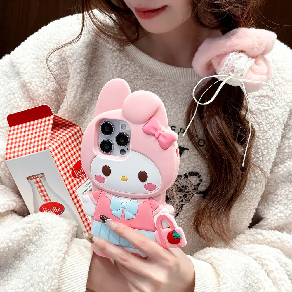 Kawaii 3D Cartoon My Melody Case Soft Silicone Phone Case
