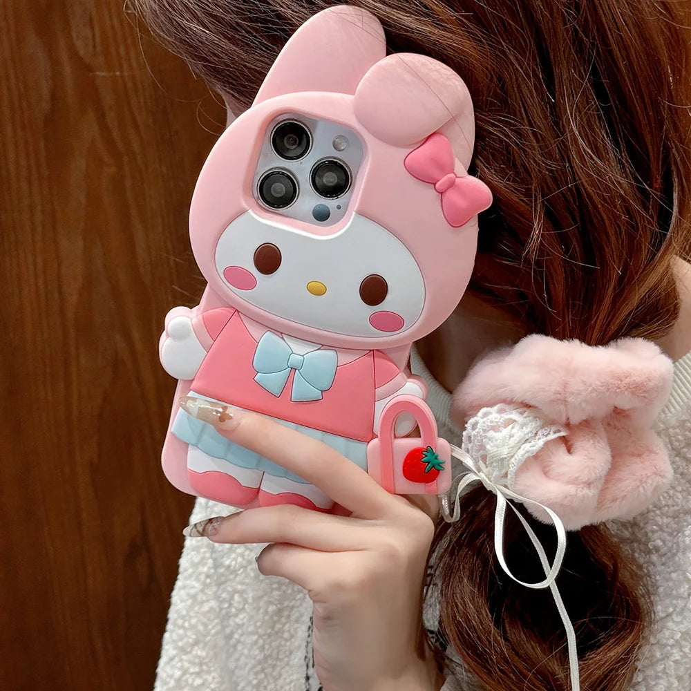 Kawaii 3D Cartoon My Melody Case Soft Silicone Phone Case