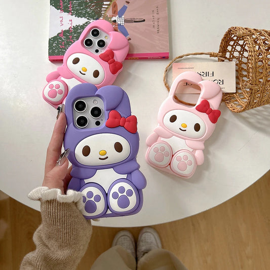 Cute 3D Cartoon My Melody Stretching Feet Stand Holder Phone Case