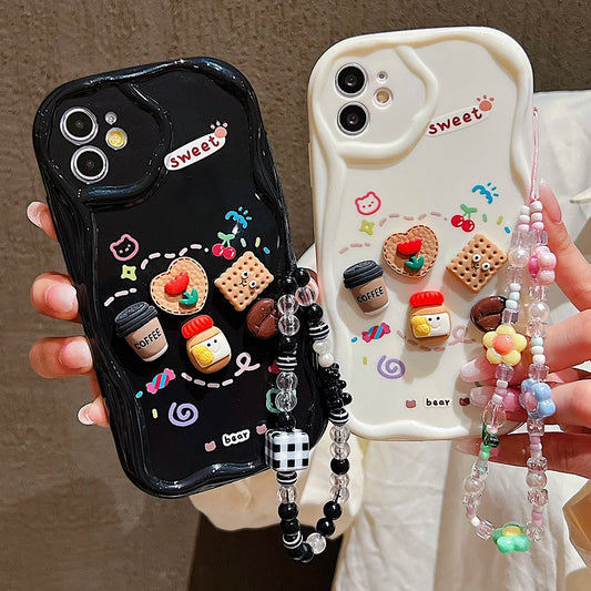 Korean Cute 3D Bear Coffee Phone Case