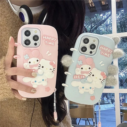 Cute Cartoon Book Style My Melody Hello Kitty Soft Silicone Cover Phone Case