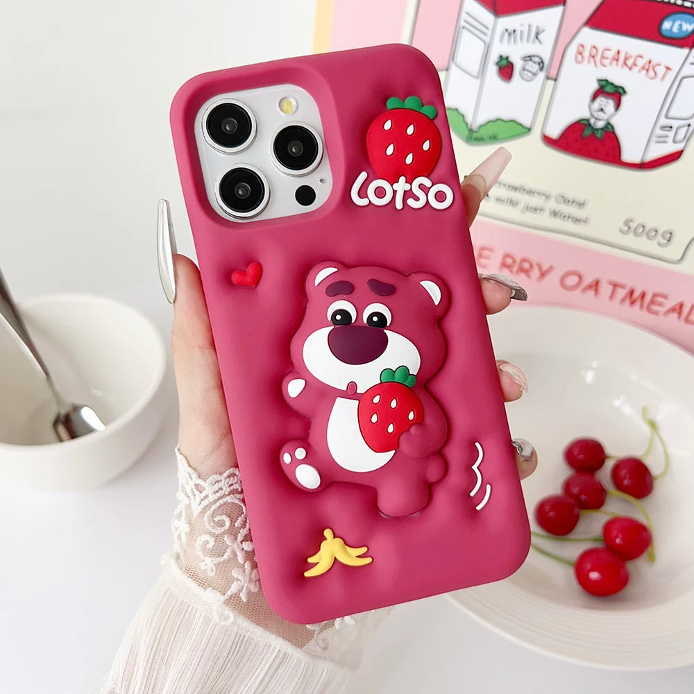 Kawaii Cartoon Berry Bear LinaBell Stitch Phone Case