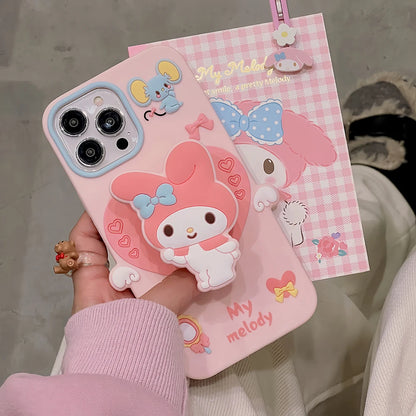 Cute Kuromi Cinnamoroll My Melody Pompom Purin Soft Silicone Phone Case