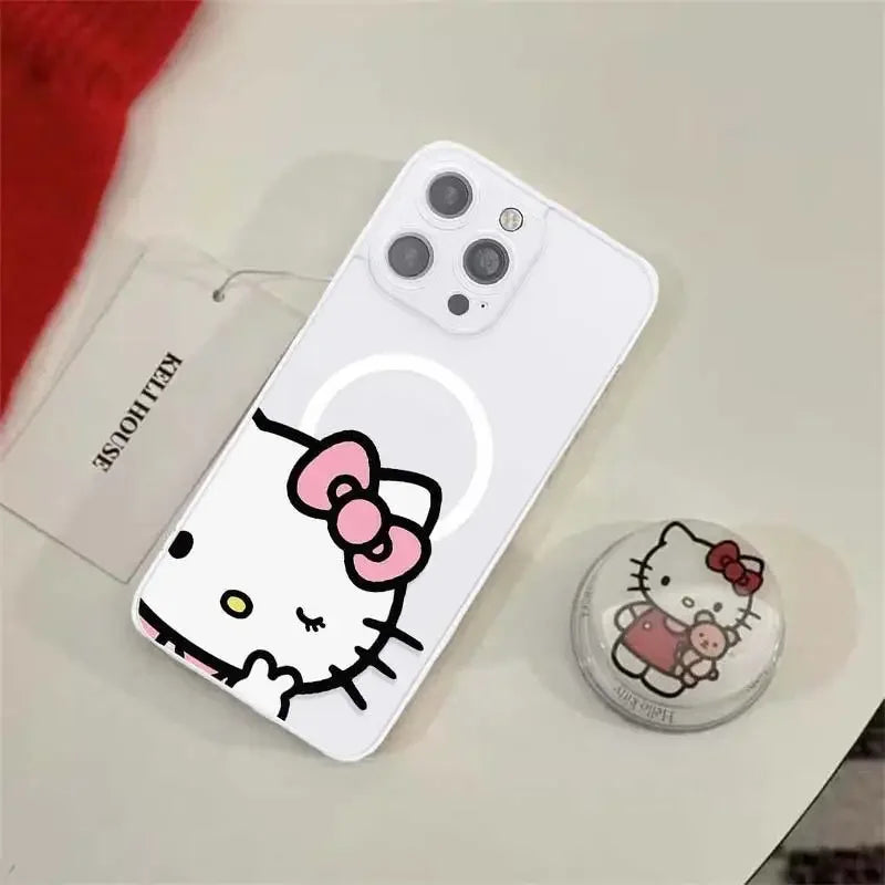 Hello Kitty Magnetic Bracket Wireless Charge Phone Case