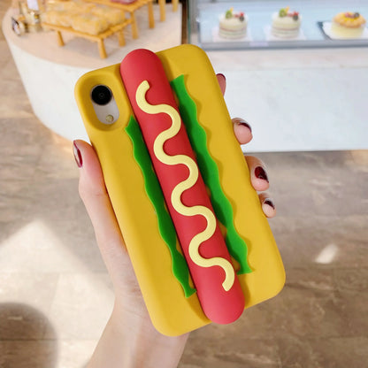 Cartoon Cute 3D Hot Dog Phone Case