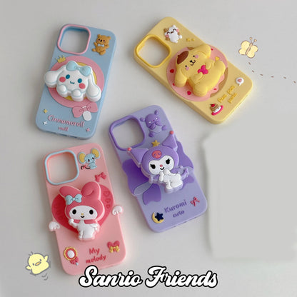 Cute Kuromi Cinnamoroll My Melody Pompom Purin Soft Silicone Phone Case