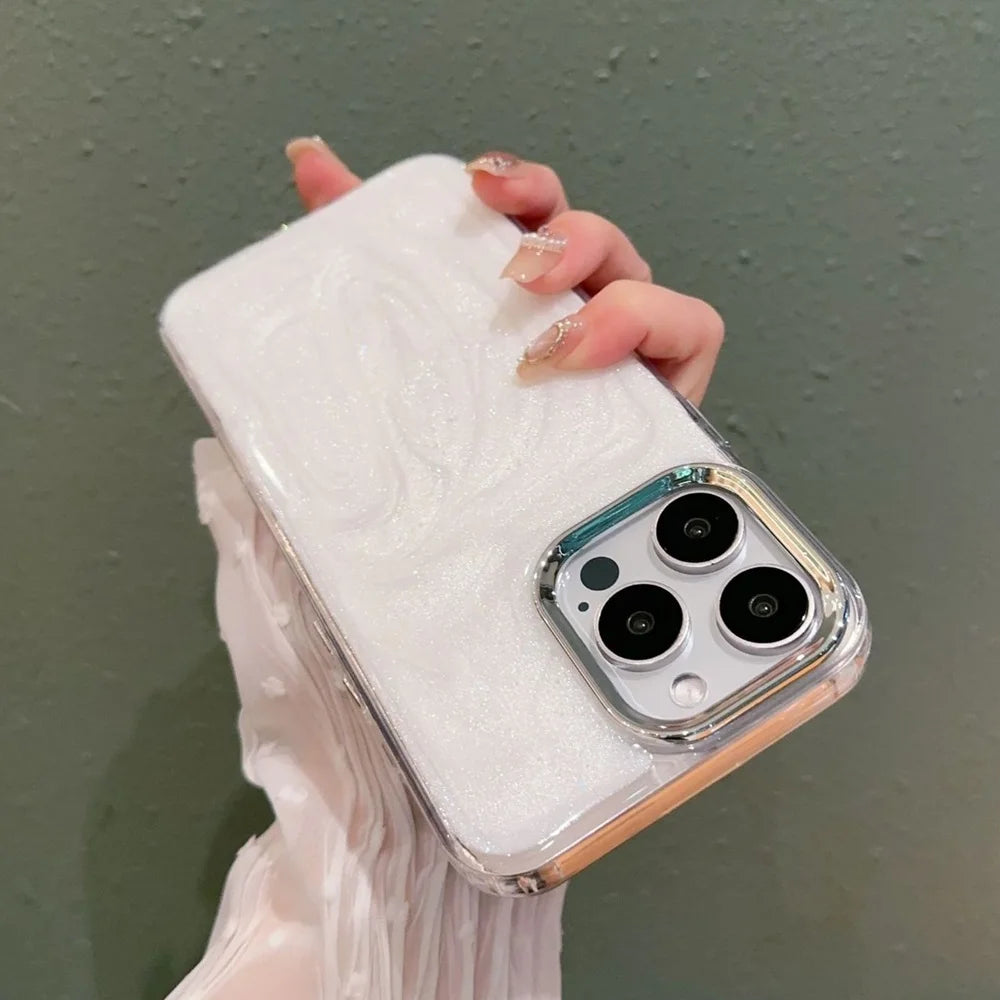 Luxury Bling Glitter White Epoxy Phone Case