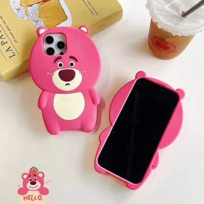 CuteLotso Strawberry Bear Soft Silicone Phone Case