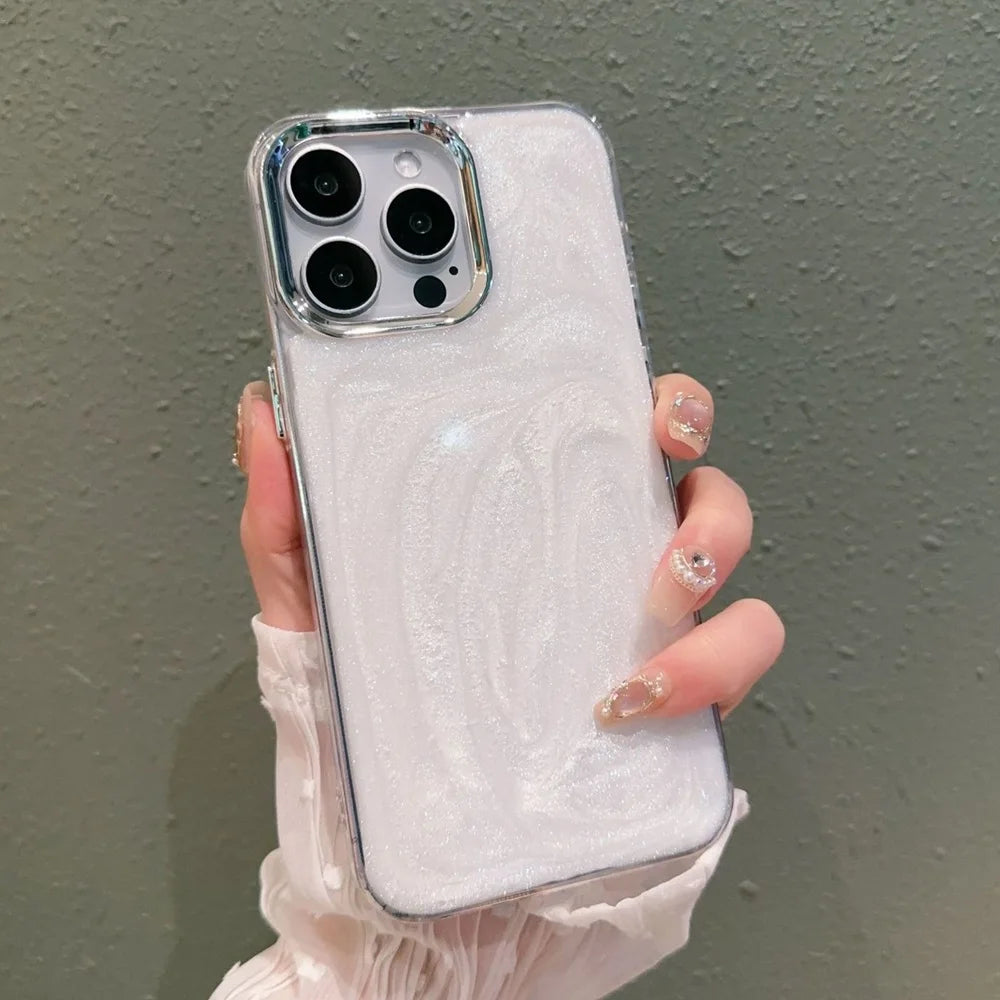 Luxury Bling Glitter White Epoxy Phone Case