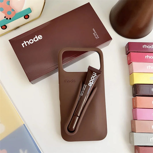 Rhode Autumn Limited Edition Phone Case with Lipstick Box Lip Gloss