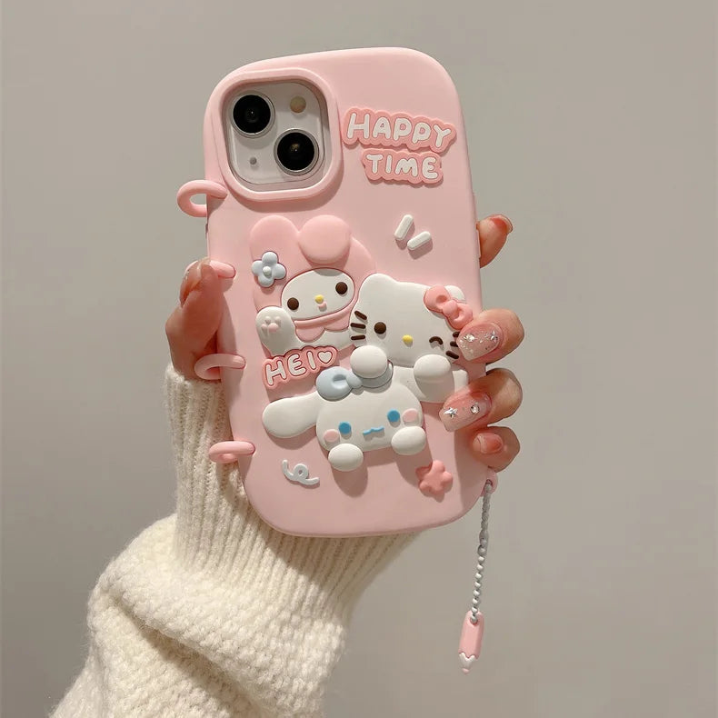 Cute Cartoon Book Style My Melody Hello Kitty Soft Silicone Cover Phone Case