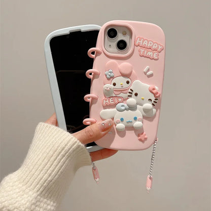Cute Cartoon Book Style My Melody Hello Kitty Soft Silicone Cover Phone Case