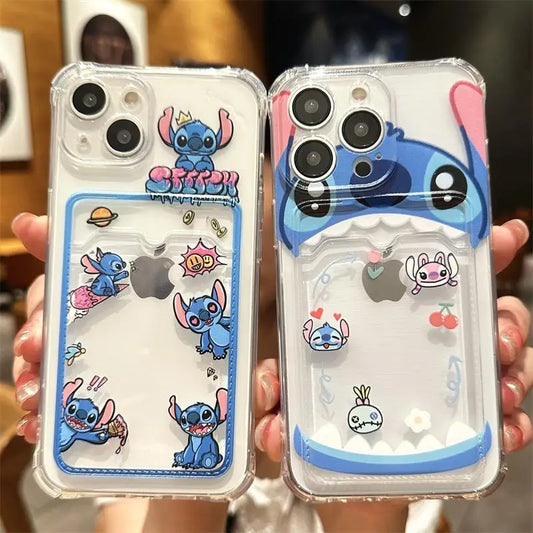 Cartoon Stitch Card Holder Slot Bag Wallet Phone Case